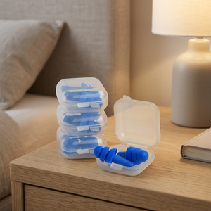 Bouchons d'oreilles en silicone bleu de qualité supérieure pour une protection auditive confortable et un excellent blocage du bruit, idéaux pour la construction - Product Image 2