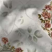 Textile de maison en microfibre personnalisé tissu imprimé de pigments floraux 100% matériau de literie en peau de pêche en polyester