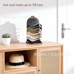 Wooden Cap Storage Rack Wall Mounted Multi Layer Desktop Organizer For Baseball <b>Hats</b> Solid Wood Display <b>Stand</b> - Product Image 3