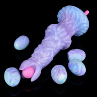 Chien ovipositeur gode avec 5 oeufs pour femme gode lumineux 8 pouces pompe gonflable Dragon gode avec 5 balles pondant des oeufs jouets sexuels