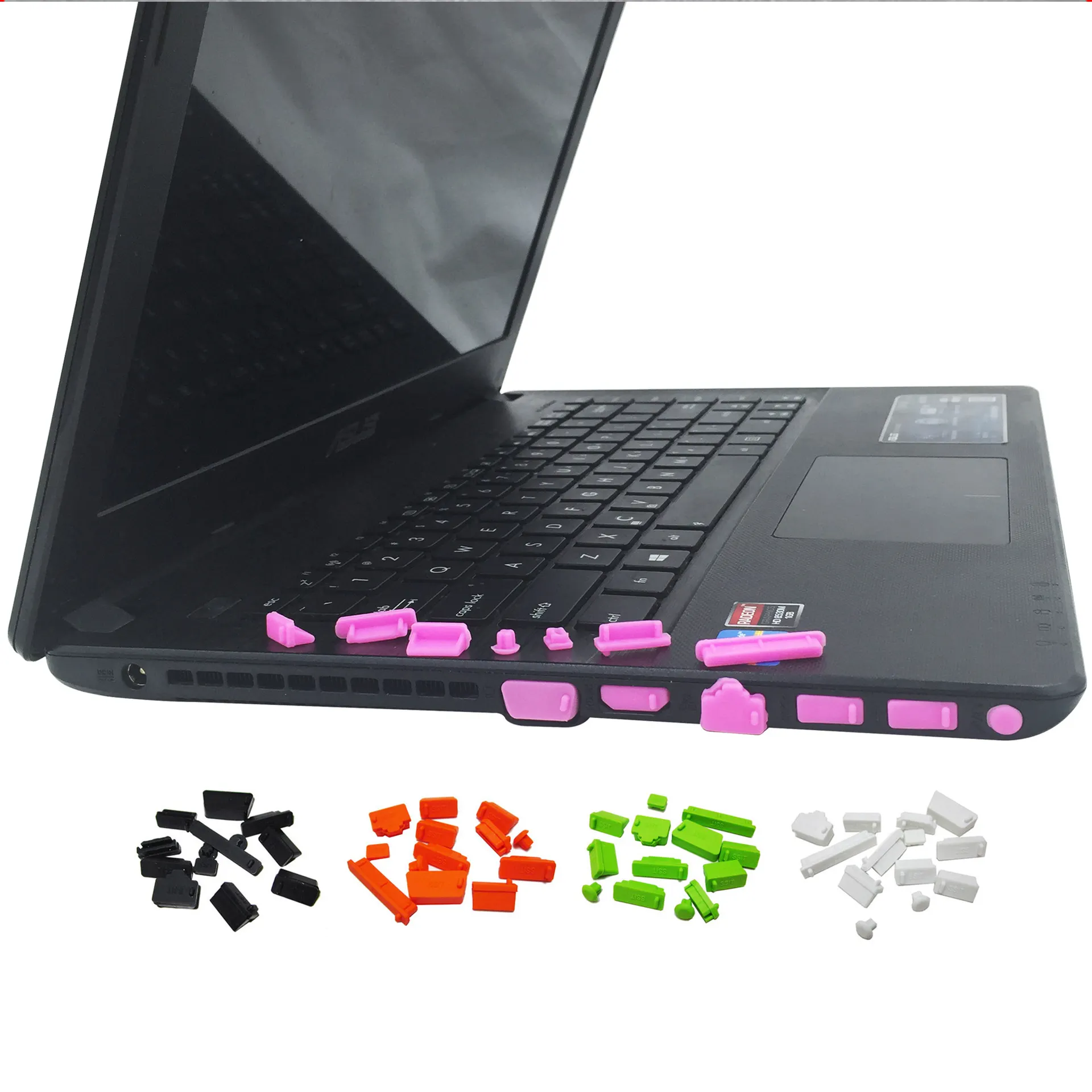 Silikon Warna-warni Penutup Anti Debu Stopper untuk Laptop Universal & Steker Debu Komputer (16 Buah/Set)