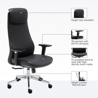 Foshan chaise de direction pivotante à dossier haut de haute qualité confortable patron chaise de bureau ergonomique en cuir PU chaise de bureau de luxe