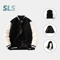 Veste patchs en chenille Hip Hop LOGO personnalisé brodé imprimé vêtements d'extérieur de baseball contrastés manteaux uniformes veste pour hommes pour hommes