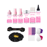 Kit d'installation de perruque en dentelle de marque privée contrôle des bords dissolvant de colle de dentelle imperméable spray fondant bandeau mousse de teinte de dentelle pour perruques