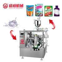 Machine de remplissage et d'emballage de sachets préformés Doypack pour liquides (sauces aux fruits, jus, ketchup, huile de palme, gelée, soupes, lait, détergent)