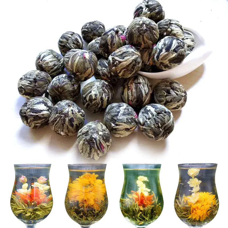 100% натуральный здоровый ручной работы цветок чай Цветущий цветок чайный шар бесплатный образец Цветущий чай