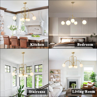 Lustres nordiques modernes suspendus Globe en verre et métal Lampes suspendues Lampe pour îlot de cuisine Salle à manger Salon Chambre Maison