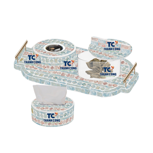 Juego hecho a mano de madreperla Mabkhara quemador de incienso caja de pañuelos bandejas elegantes para servir para regalo de Ramadán hecho en Vietnam - Product Image 1