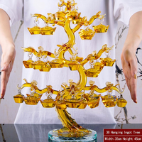 Arbre à Argent Feng Shui en Cristal Pas Cher avec Pièces de Cuivre, Arbre à Lingots Porte-Bonheur pour la Décoration Intérieure