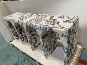 Muebles de Piedra de Estilo Nórdico para Decoración del Hogar, Mesa Consola Decorativa de Mármol <span class=keywords><strong>Italiano</strong></span> Calacatta Viola con Forma de Arco para la Entrada - Product Image 2