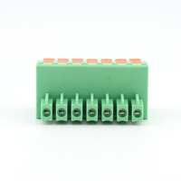 Borniers en laiton 7P, type enfichable 3,5 mm, 300 V 10 A, connecteurs PCB en ligne à suspension libre, vert -20-105