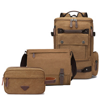 Sac à dos de voyage de luxe 14 pouces, écologique et durable, avec fermeture éclair, style vintage, en toile souple, sacoche bandoulière