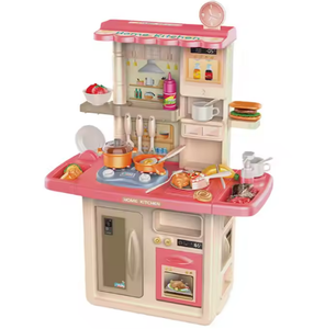 Juego <span class=keywords><strong>de</strong></span> Cocina Infantil Multifuncional Grande <span class=keywords><strong>de</strong></span> 84 cm Personalizado con Mesa <span class=keywords><strong>de</strong></span> <span class=keywords><strong>Juguete</strong></span> que Simula un Lavaplatos Real para Niñas - Product Image 1