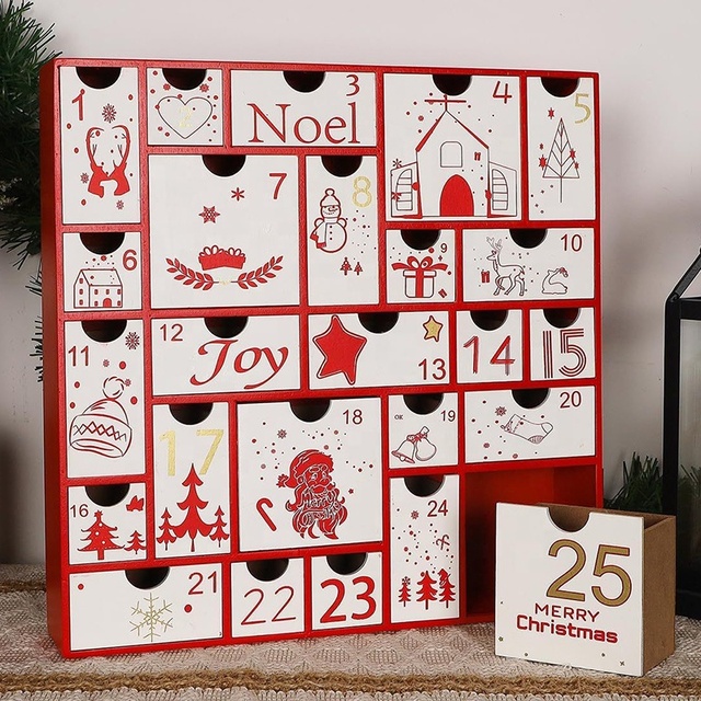 Custom High Quality 25 Days Countdown Christmas Advent Calendar Chocolates Calendar Noel Countdown Calendar Packaging Boxes