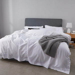 Juego de Ropa de <span class=keywords><strong>Cama</strong></span> de Cuatro Piezas para Hotel, 60 Hilos, Algodón Puro, Ropa de <span class=keywords><strong>Cama</strong></span> de Hotel de Cinco Estrellas, Funda de Edredón Bordada en Satén Blanco - Product Image 4