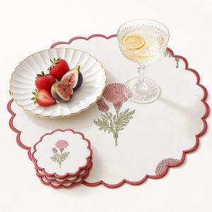 Serviettes et sets de table 100 % lin, nouveau design, motifs brodés faits main, 40*40cm, coton naturel pur, pour mariage et usage domestique, vente en gros - Product Image 1