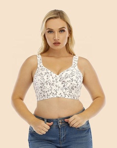 <span class=keywords><strong>Reggiseno</strong></span> traspirante larga tracolla in cotone Wireless Plus Size stampata in stile cinese tazza sottile - Product Image 6