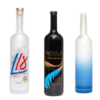 Bouteille en verre pour spiritueux en gros 500ml 700ml 750ml 1000ml pour Gin Whisky Vodka Rhum