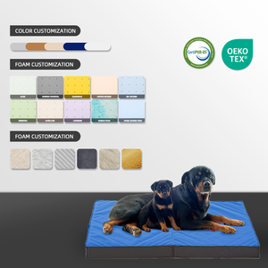 Tapis de lit portable en mousse à mémoire de forme avec logo personnalisé et couleur pour chien et chat, lit pliable pour animaux de compagnie, avec housse amovible et imperméable OEM ODM - Product Image 4