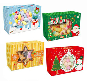 12-Piece Christmas Cookie Bakery Treat Box Set with Window 8.6inch for for Pastries, cakes, Cookies, Candy, Donuts