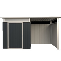 Abri de jardin CC1005 en acier galvanisé durable, toit en pente, imperméable, écologique, facile à assembler, pour le stockage en extérieur