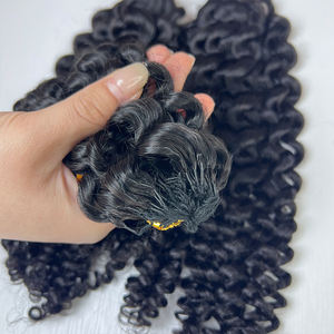 Ekstensi Rambut Manusia Crochet Keriting Kinky Feather Pixie Curls Pre-Separated untuk Kepang Spiral Kecil Rambut Crochet Keriting untuk Wanita - Product Image 3