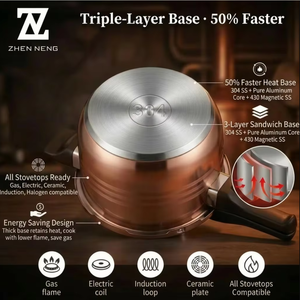 <span class=keywords><strong>Olla</strong></span> <span class=keywords><strong>a</strong></span> Presión Multifuncional Zhenneng de 4L, Ahorra Energí<span class=keywords><strong>a</strong></span> y Tiempo, Acero Inoxidable 304, Interior Antiadherente - Product Image 3