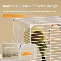 Grande cage à oiseaux en fer pour calops, perroquets et ménagères - Cage de luxe de style villa avec conception anti-évasion à 3 niveaux
