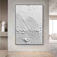 Décoration d'intérieur, toile 100% faite à la main, blanche, minimaliste, Wabi Sabi, abstraite, peinture murale verticale en plâtre 3D, art moderne texturé