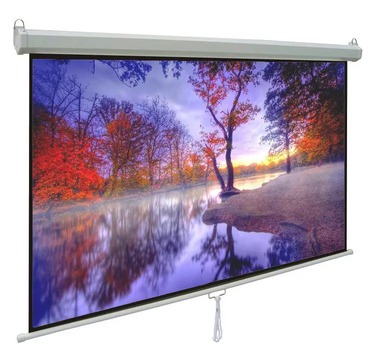 60-120 'Wall Mount Manual Pull Down Projector Screen With SelfロックSystem