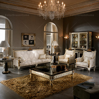 Fauteuils d'appoint en bois massif et tissu, style luxe français, élégants et faits à la main, pour salon et usage domestique