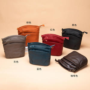 AndoBag Genuine Cow Leather Commute Shoulder Crossbody <b>Bags</b> <b>for</b> <b>Women</b> Girls Fashion Casual Simple Female <b>Bucket</b> Sling <b>Bag</b> 8363 - Product Image 2