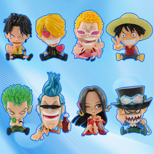8 stili 10CM statuetta statue seduta Luffy Zoro Nami Ace Boa Doflamingo Sabo Franky 0ne pezzo Figura PVC Anime Figure giocattoli - Product Image 2