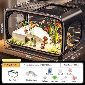 Aquarium transparent haut de gamme transfrontalier et écologique avec couvercle et filtre intégré, cylindre de circulation rectangulaire pour l'élevage des poissons - Product Image 6