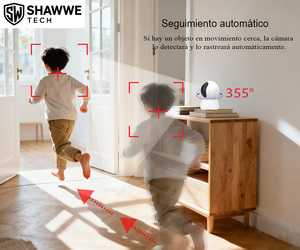 <span class=keywords><strong>Cam</strong></span>éra de sécurité sans fil WiFi PTZ d'intérieur avec vision nocturne, stockage sur carte mémoire, capteur CMOS, résolution 4MP - Product Image 5