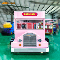 JINLIJING Usine Nouveau 16ft Rose Café Bus Remorque En Plein Air Mobile Cuisine Stree Fast Food Camion Chariots Sur Roues