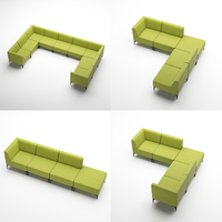 Ensemble de canapés modulaires d'angle pour salle d'attente de bureau, design moderne, structure métallique, combinaison libre, personnalisable, pour espaces publics