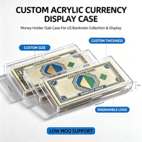 Cadre en acrylique transparent personnalisé avec aimant puissant pour billets de banque américains, support de monnaie, vitrine de présentation, thème animalier, jouet