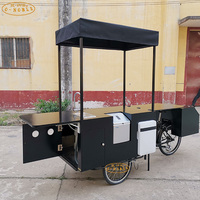 Chariot à café portable avec table pliante, kiosque à café mobile pour les activités commerciales en plein air