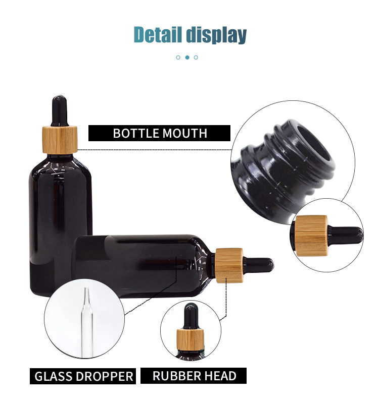 1oz 2oz Matte Black Glass Dropper Bottles With Pipette OEM ODM