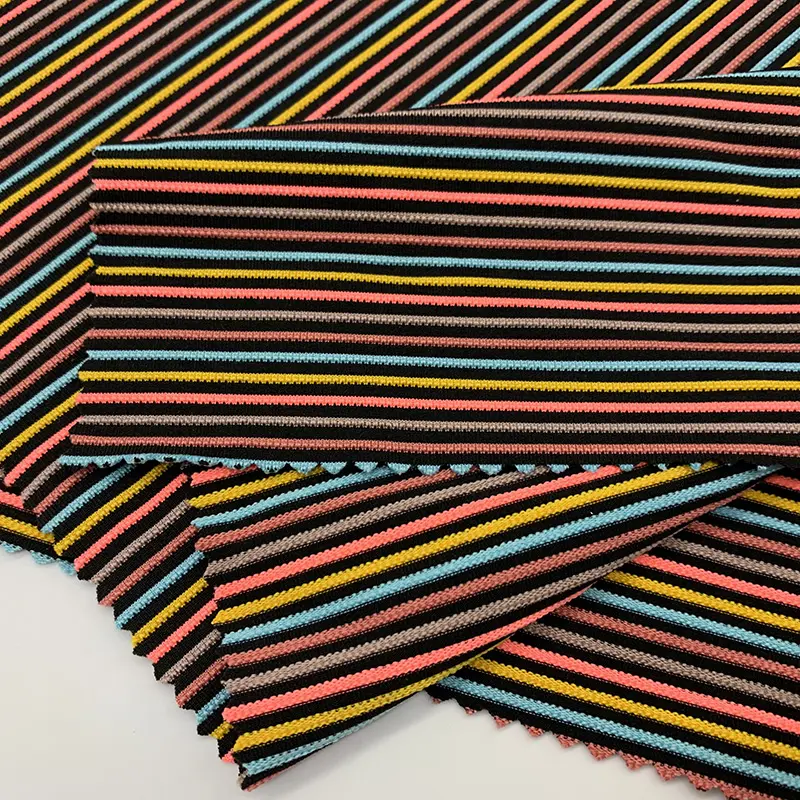 High quality customized color yarndyed rib fabricJacquard for swimsuit for bikinis woman swimwear