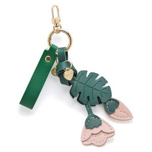 YY Green PU Cute Leather Flower <b>Bag</b> <b>Charm</b> Portable Key Ring <b>Charm</b> for Women Leather <b>Bag</b> <b>Charms</b> for Gifts - Product Image 1