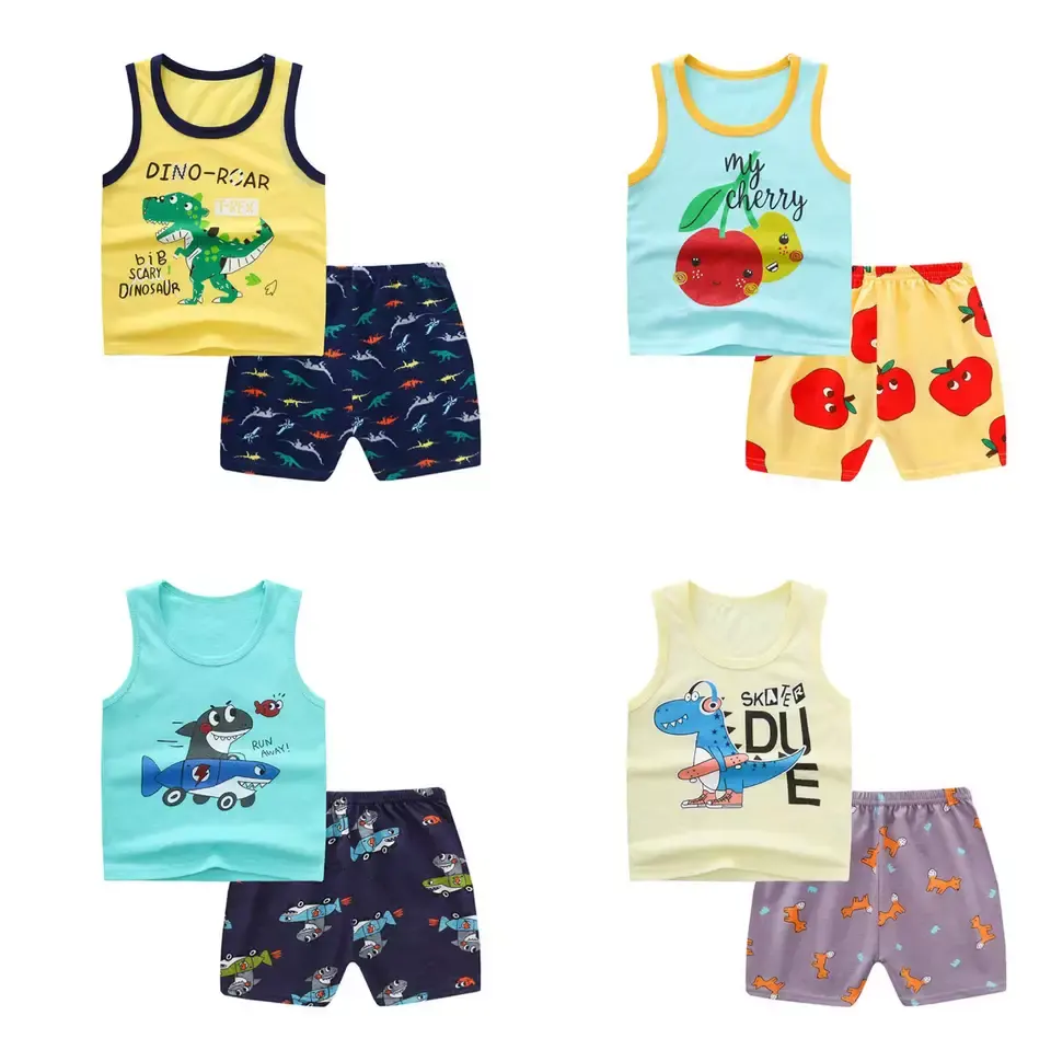 Summer children's t-shirt shorts sets boy girl baby clothing sets wholesale kids clothes newborn clothes sets