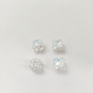 Llavero con Colgante de Trébol de Cuatro Hojas de Cristal Plateado en Aleación, Tamaño Mediano, Accesorio de Joyería DIY, Correa para Teléfono Móvil - Product Image 2