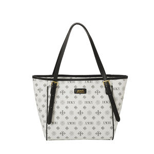 Sac fourre-tout en PU à motif géométrique tendance, fermeture éclair, doublure en polyester. Sac à main portable de créateur pour diverses occasions. - Product Image 5