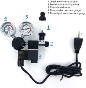Regulador de CO2 de acuario con pantalla de doble calibre con válvula de retención rosca CGA320 y regulador de presión de solenoide de 110V para pecera - Product Image 3