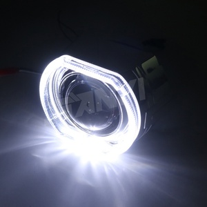 HID Lens Bi Led Projector Lens LED Angel Eyes 80mm 95mm White Angel Eyes Shrouds Cover in Car Motorcycle <b>Auto</b> <b>Lighting</b> <b>System</b> - Product Image 5