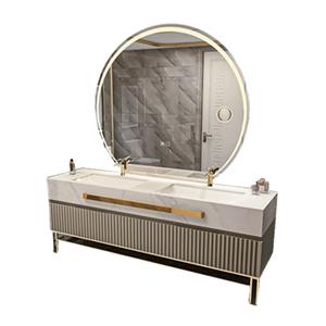 خزائن حمام لمشاريع الفنادق مع خزانة أدوية عصرية ومغسلة واحدة، أطقم حمام معلقة على الحائط - Product Image 6