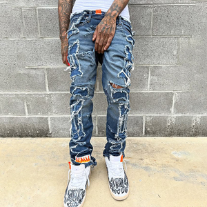 Diznew thấp moq thiết kế skinny jeans người đàn ông biểu tượng tùy chỉnh thêu người đàn ông Jeans chất lượng cao - Product Image 3