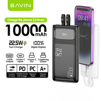 BAVIN 10000MAH PC008S 20W PD charge rapide PD portable voyage en plein air USB type c cellule téléphone portable banque d'alimentation portable